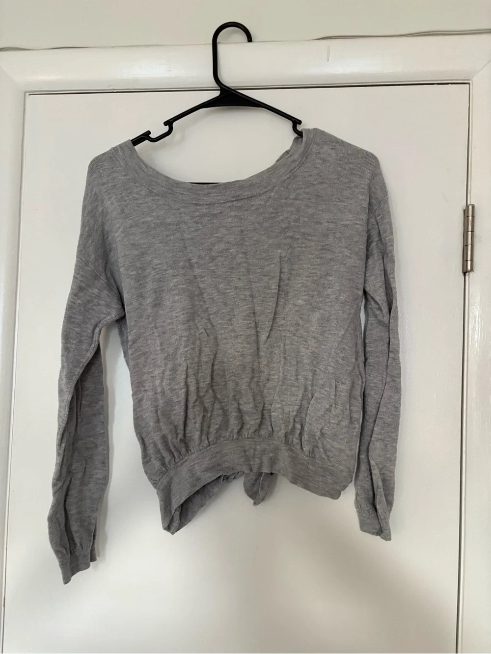 Aerie Gray Scoop Neck Knit Pullover